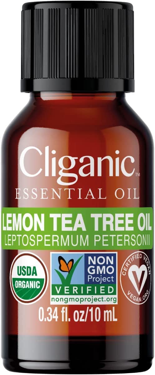 Cliganic Organic Lemon Tea Tree Essential Oil, 100% Pure Natural For Aromatherapy  Non-Gmo Verified