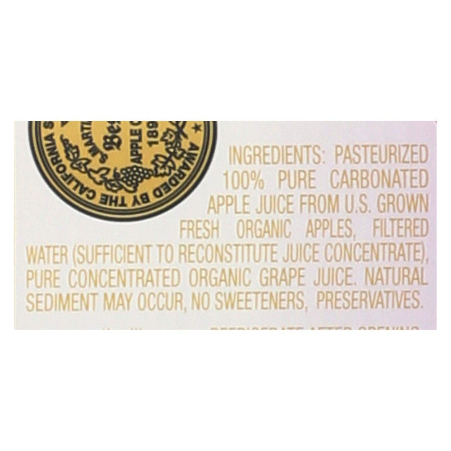 Martinellis Organic Sparkling Apple Grape 25.4 Fl Ounce , Pack of 12, 25.4 Fluid Ounce