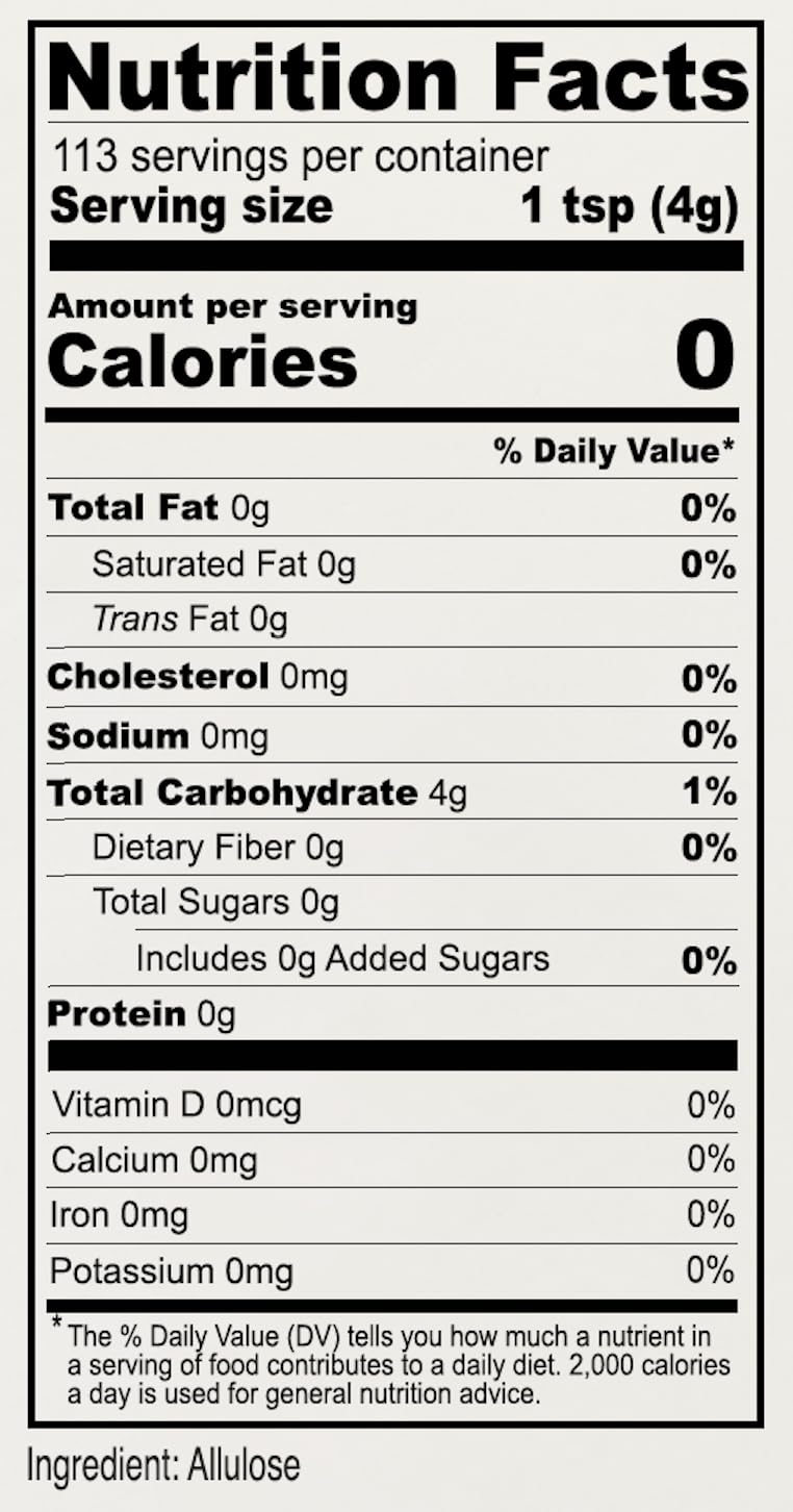 Anthonys Allulose Sweetener, 1 lb, Batch Tested Gluten Free, Keto Friendly Sugar Alternative, Zero Net Carb, Low Calorie