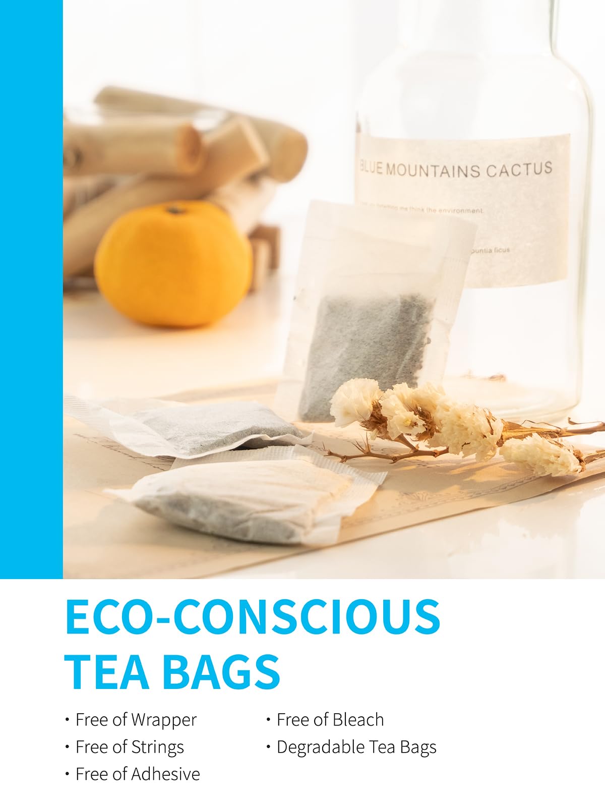 TeeLux Spearmint Tea Bags, Herbal Caffeine-Free Mint Tea, 100 Count