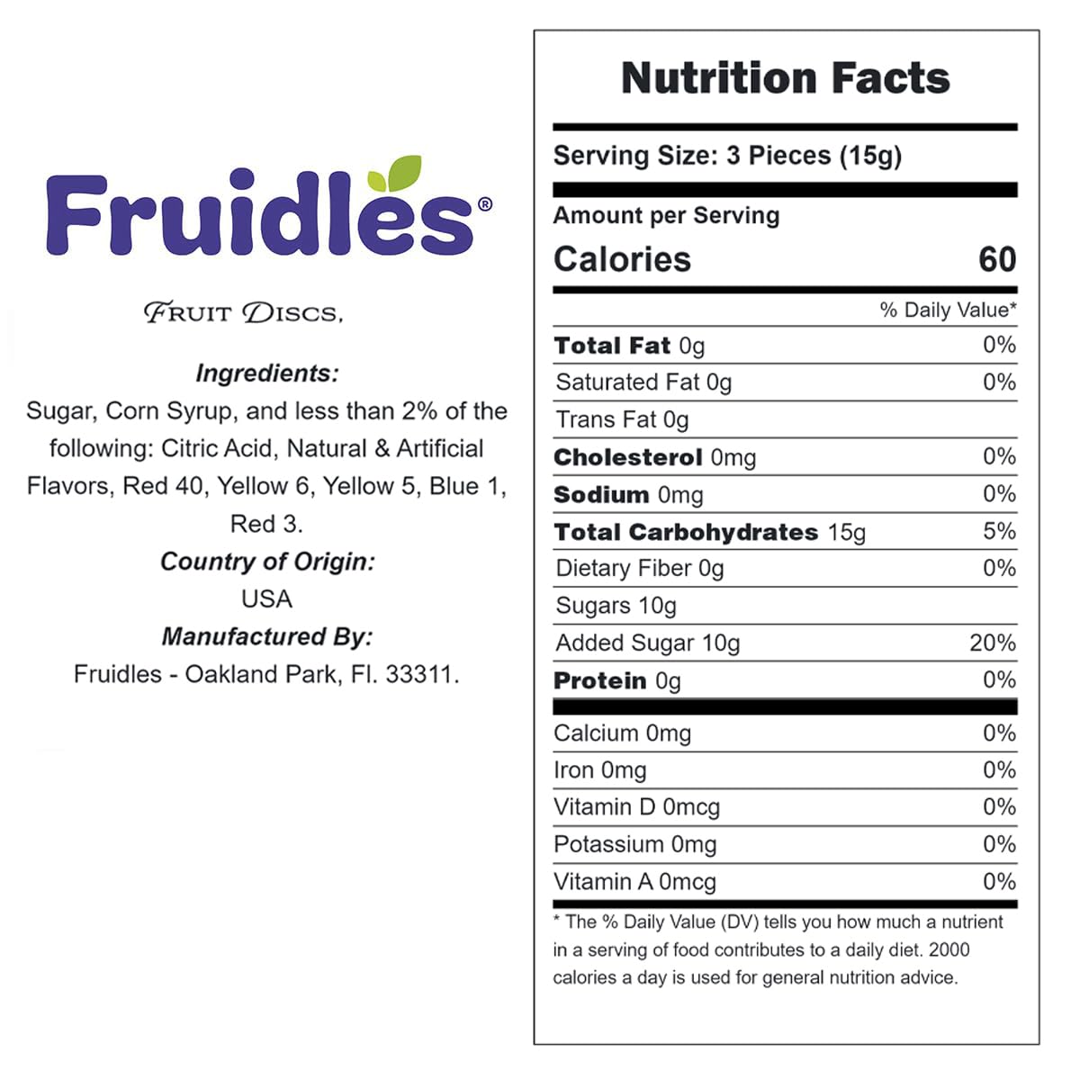 Fruidles Mixed-Fruit Discs Button Hard Candy, Individually Wrapped, Half-Pound