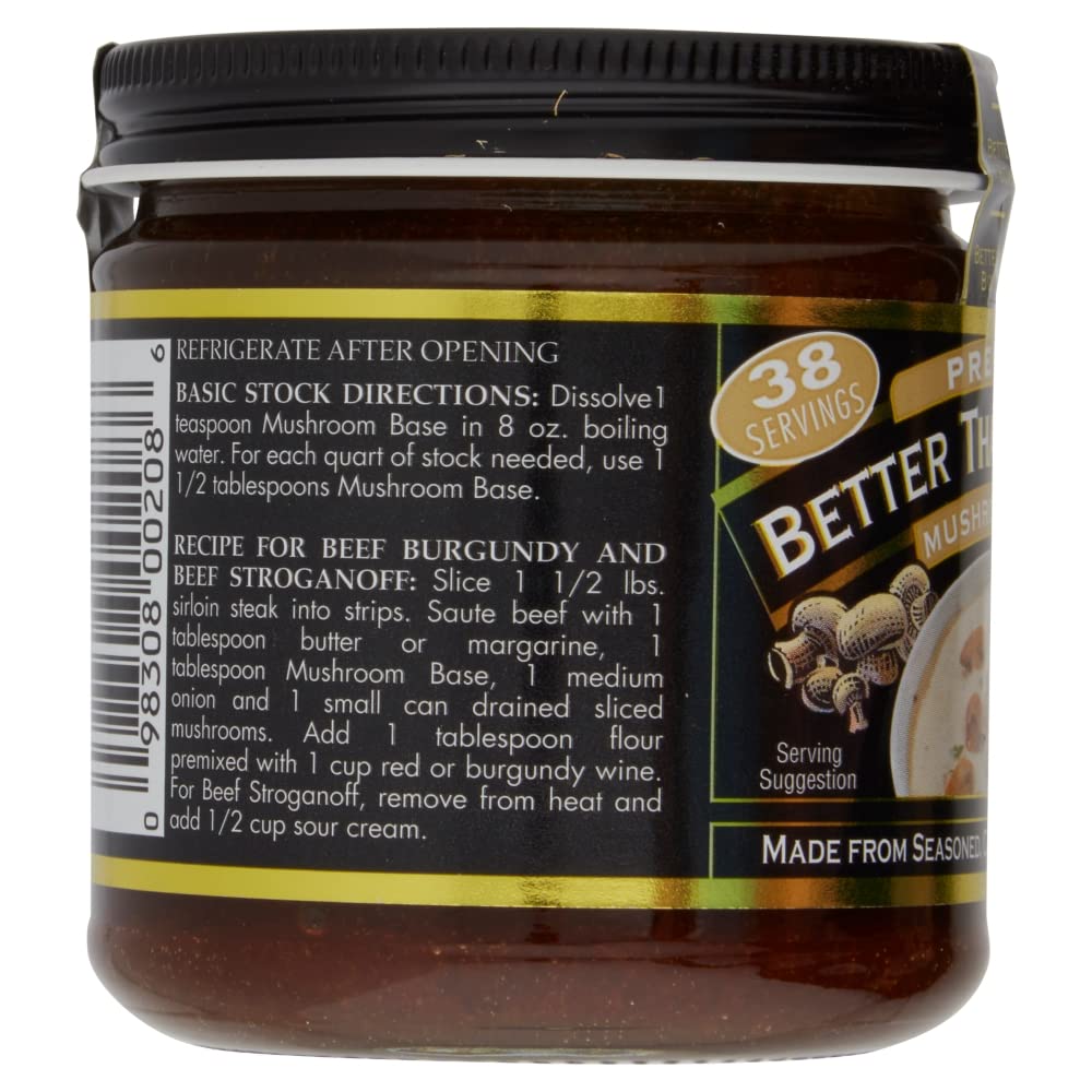 Better Than Bouillon Mushroom Base, 8 OZ, Makes 9.5 Quarts of Broth, 38 Servings, Model 600031