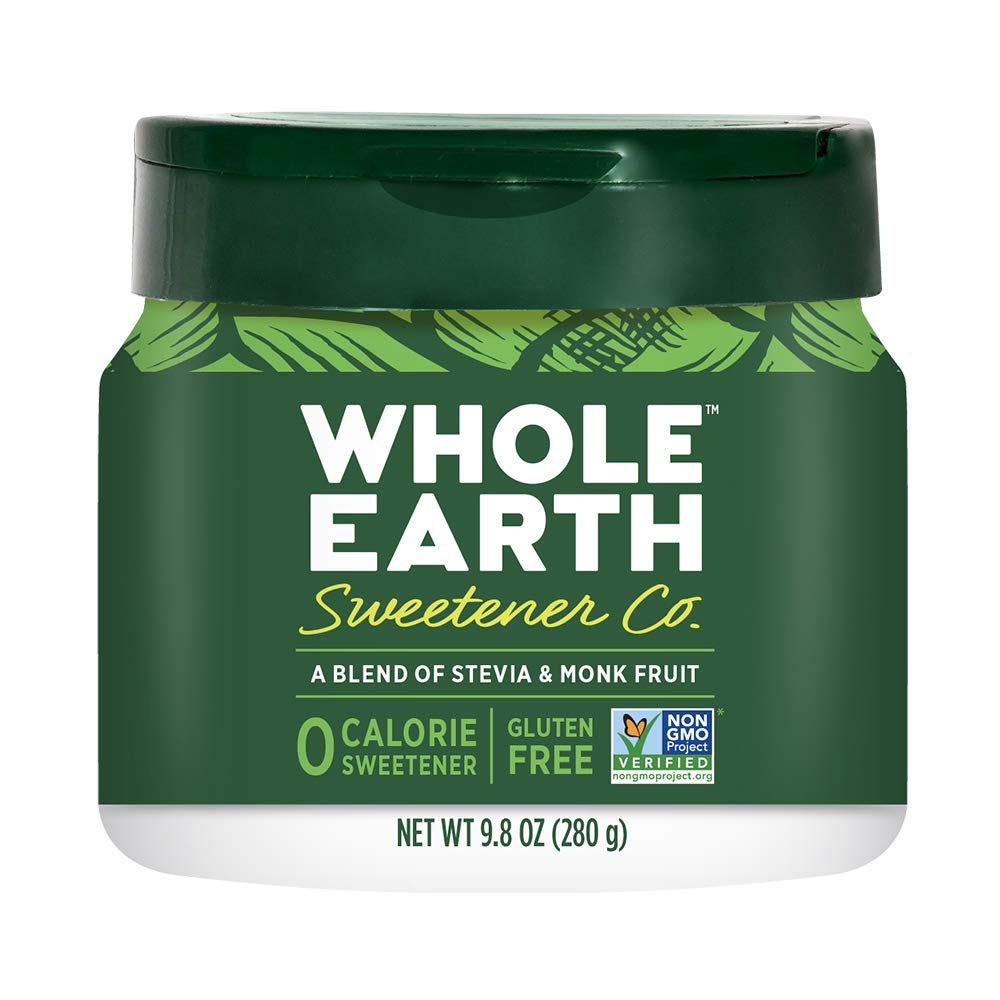 Whole Earth Stevia & Monk Fruit Sweetener, 9.8 Ounce Jar, Limited Edition, Model 20021655