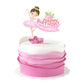 Ercadio 1 Pack Ballerina Tutu Cake Toppers Pink Ballet Girl Happy Birthday Cake Toppers Ballet Slipper Cake Picks For Ballerina 