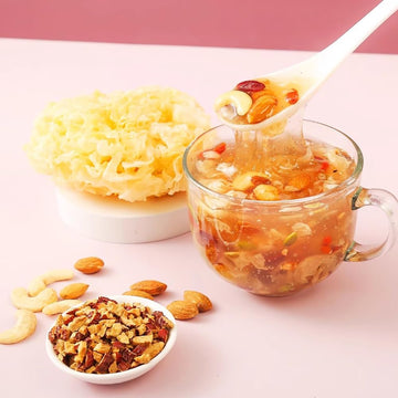 Lotus Root Powder Soup Jujube Nuts Mixed Dried Fruit and White Fungus Soup With lotus Root Powder Lotus 17.6oz/500g