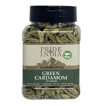 Pride Of India - Green Cardamom Whole - Gourmet & Aromatic Spice - Flavoring Agent For Bakes/Teas/Drinks & More - Full Bodied Gr