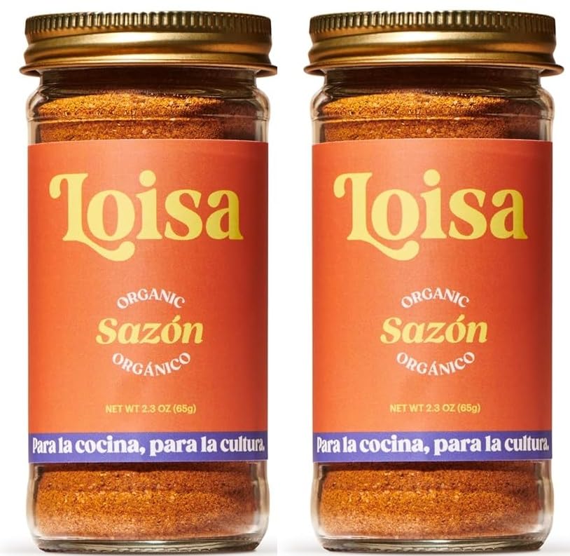 Loisa Seasoning, USDA Organic, Non-GMO, No-MSG, No Preservatives, No Artificial Coloring, No Artificial Flavors, Two 1.8oz Jars 