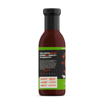 Kosmos Q Sweet Apple Chipotle BBQ Sauce - Gluten Free, Apple-Infused, Spicy Kick, 15.5 oz