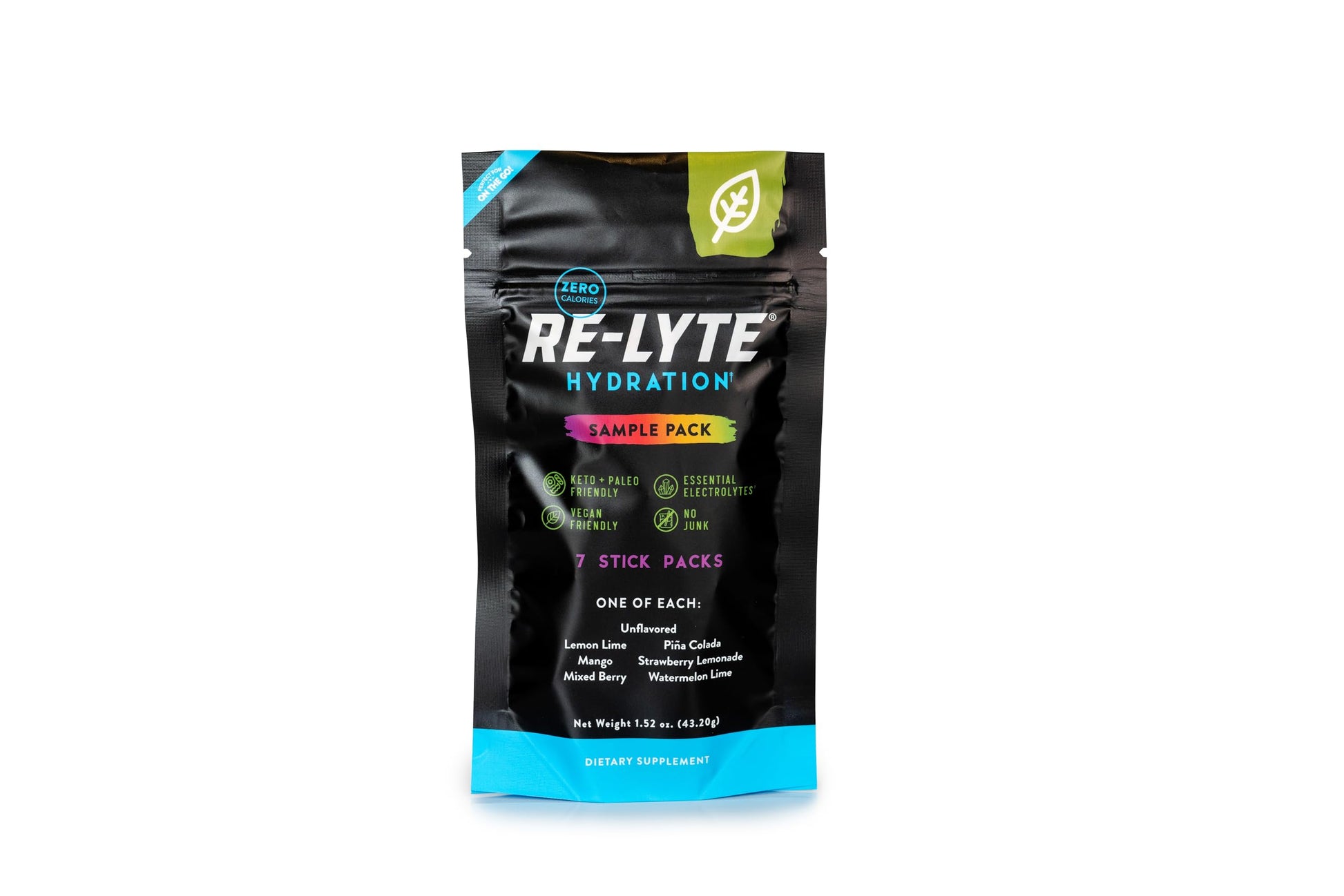 Redmond Re-Lyte Hydration Electrolyte Powder Drink Mix Variety (7 Stick Packs)