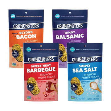 Crunchsters Sprouted Mung Beans, Plant-Based Protein Super-Snack And Salad Topper, Gluten-Free, Nut-Free, Vegan, 5G Protein/Serv