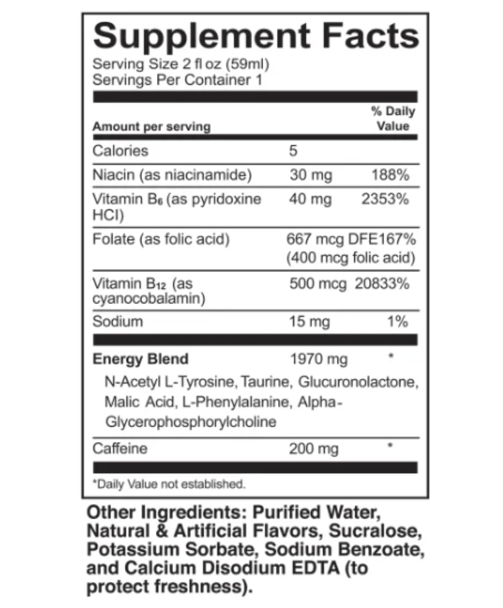 Kirkland Signature Energy Shot, 2 Fl Oz, Pack of 48 Bottles, Model SUVELAM