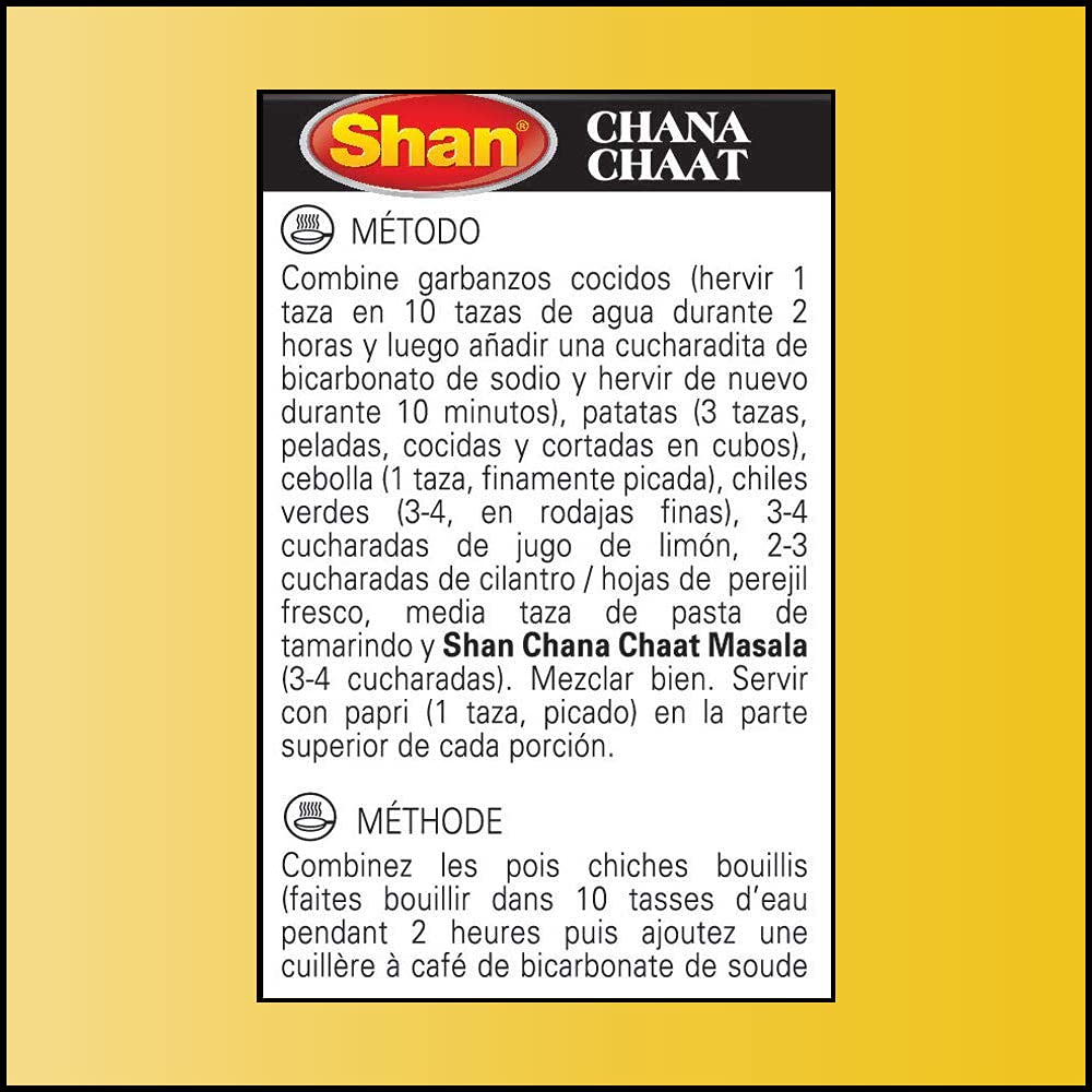 Shan Chana Chaat Seasoning Mix - Spice Powder for Chickpeas Snacks - 1.76 oz (Pack of 3) - Vegetarian - Airtight Bag