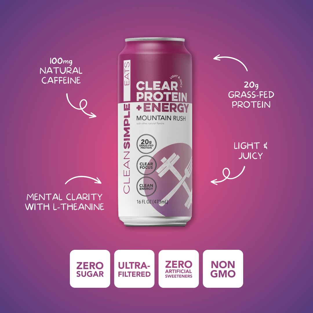 Clear Protein + Energy Mountain Rush 16 oz Can - 12 Pack