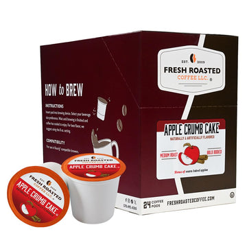 Fresh Roasted Coffee, Apple Crumb Cake, Flavored Coffee Pods, K-Cup Compatible, 24 Count