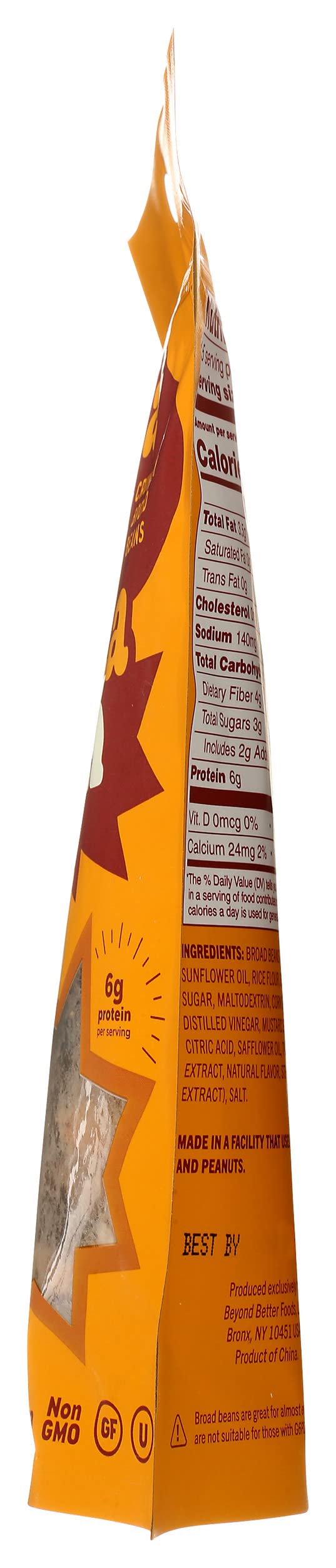 Bada Bean Bada Boom Plant-Based Protein, Gluten Free, Vegan, Crunchy Roasted Broad (Fava) Bean Snacks, 110 Calories Per Serving,