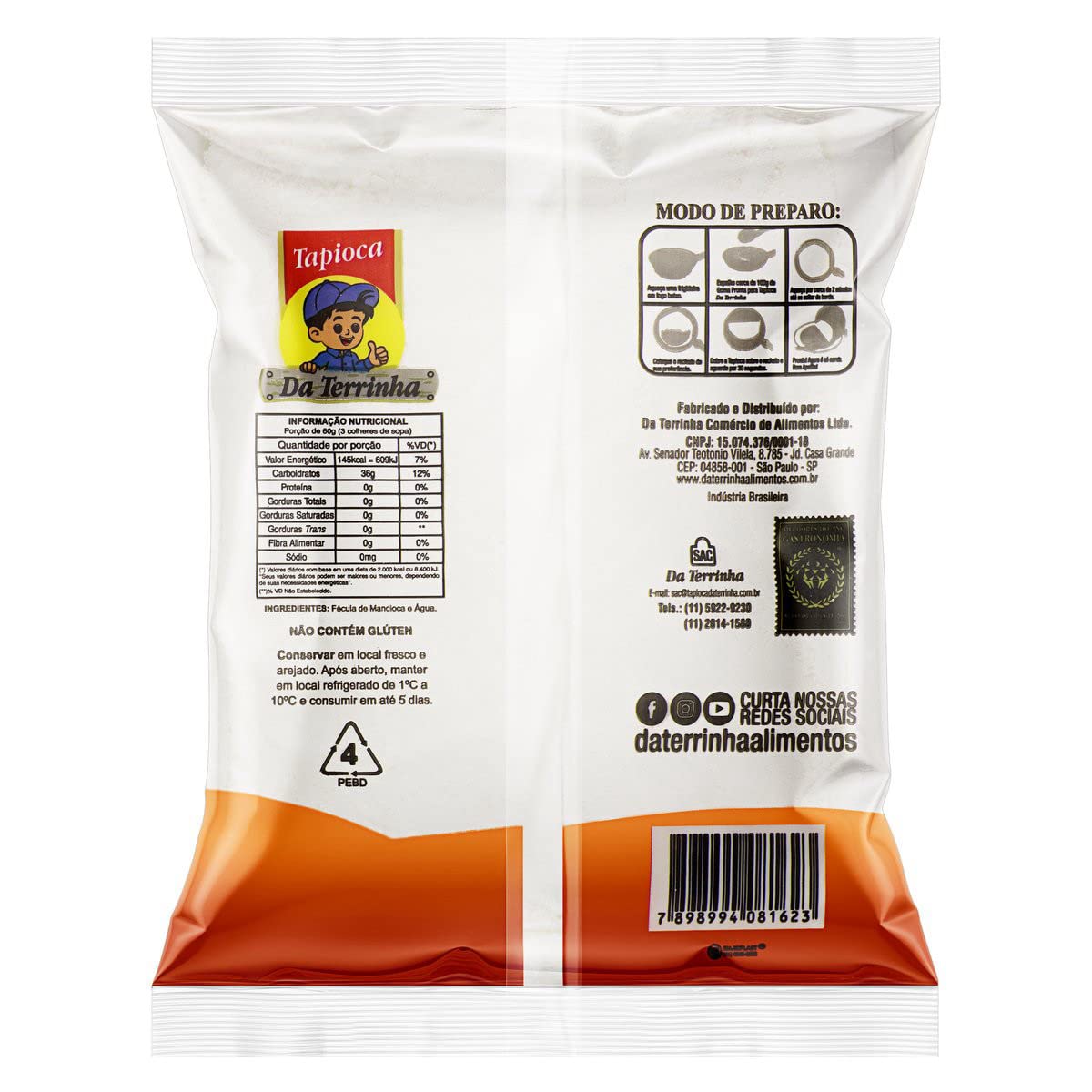 Da Terrinha Tapioca Flour 17.6Oz | Goma Pronta Para Tapioca 500G