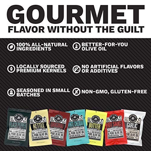 POP DADDY Gourmet White Cheddar Popped Popcorn, Gluten Free, 6oz Individual Bags, 3 Pack