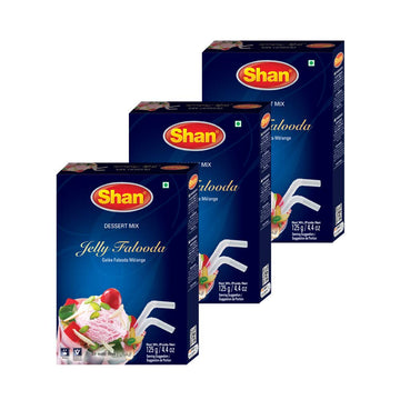Shan Jelly Falooda Dessert Mix 4.41 oz (125g) - Powder for Ice Cream, Dry Fruit, Jelly and Noodles Milk Shake - Suitable for Veg