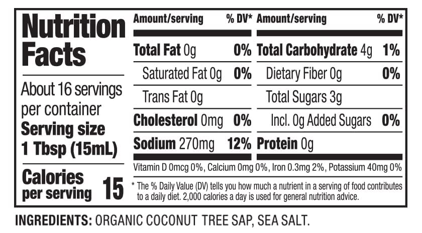 Coconut Secret Coconut Aminos - 8 Fl Oz (Pack of 2) - Low Sodium Soy Sauce Alternative, Low-Glycemic - Organic, Vegan, Non-GMO,