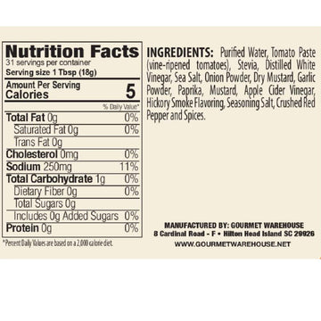Gourmet Warehouse No Sugar Added Ketchup And Sugar Free Bbq Sauce, Handcrafted In Small Batches Gluten-Free, Hfcs-Free, Keto Fri