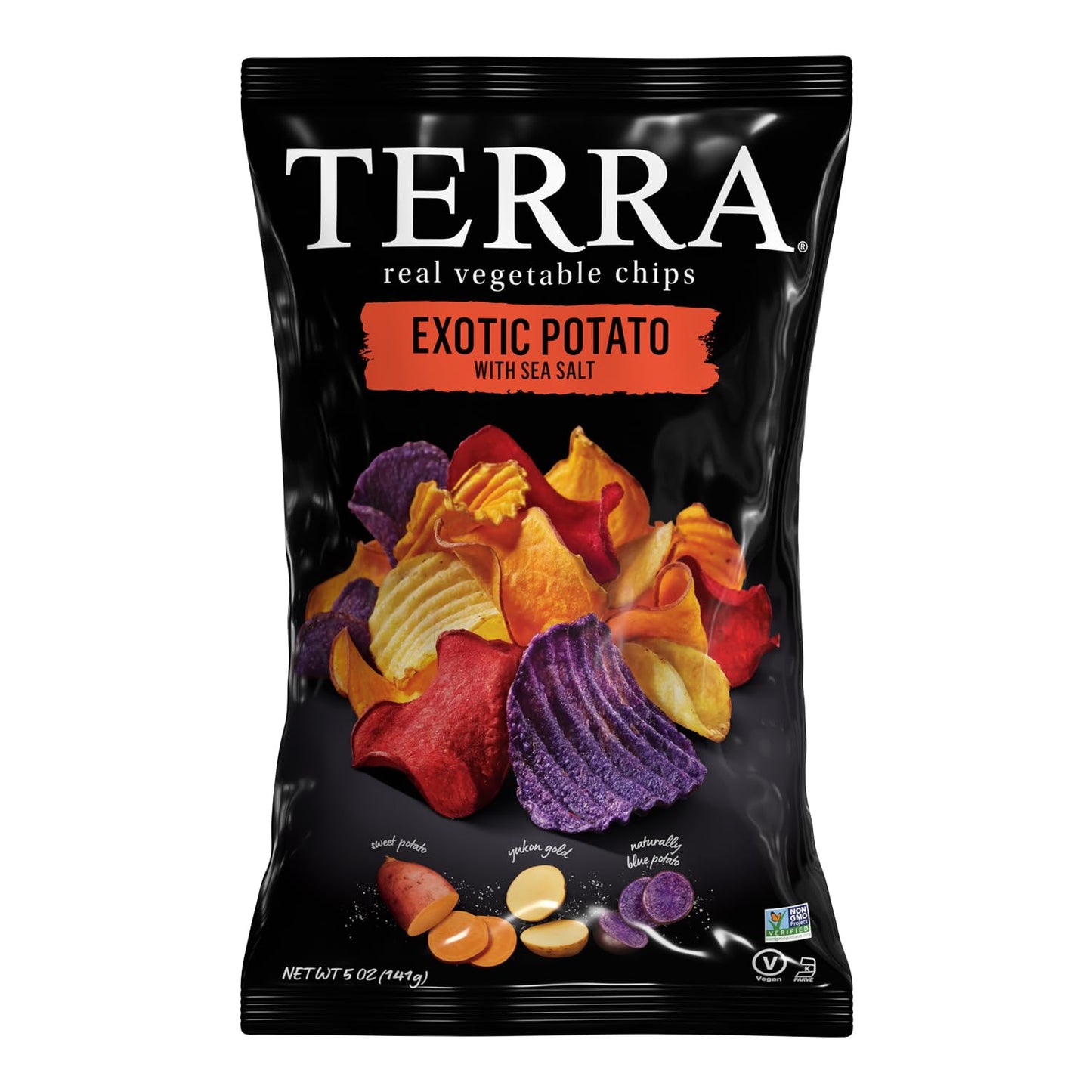 Terra Vegetable Chips, Exotic Potato Vegetable Chips With Sea Salt, 5 Oz Bag (Pack Of 6)