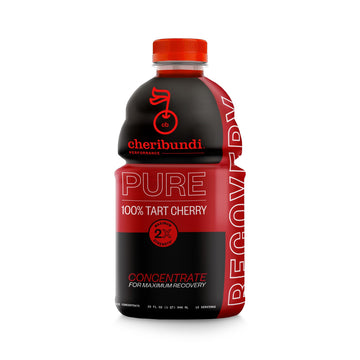 Cheribundi | 100% Tart Cherry Juice Pure Concentrate Multiserve | 32 Fluid Ounce Bottle for Maximum Recovery with 480 Tart Cherr