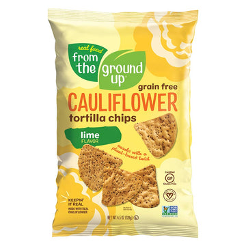 Real Food From The Ground Up Cauliflower Tortilla Chips - 6Count, 4.5 Oz Bags (Lime)