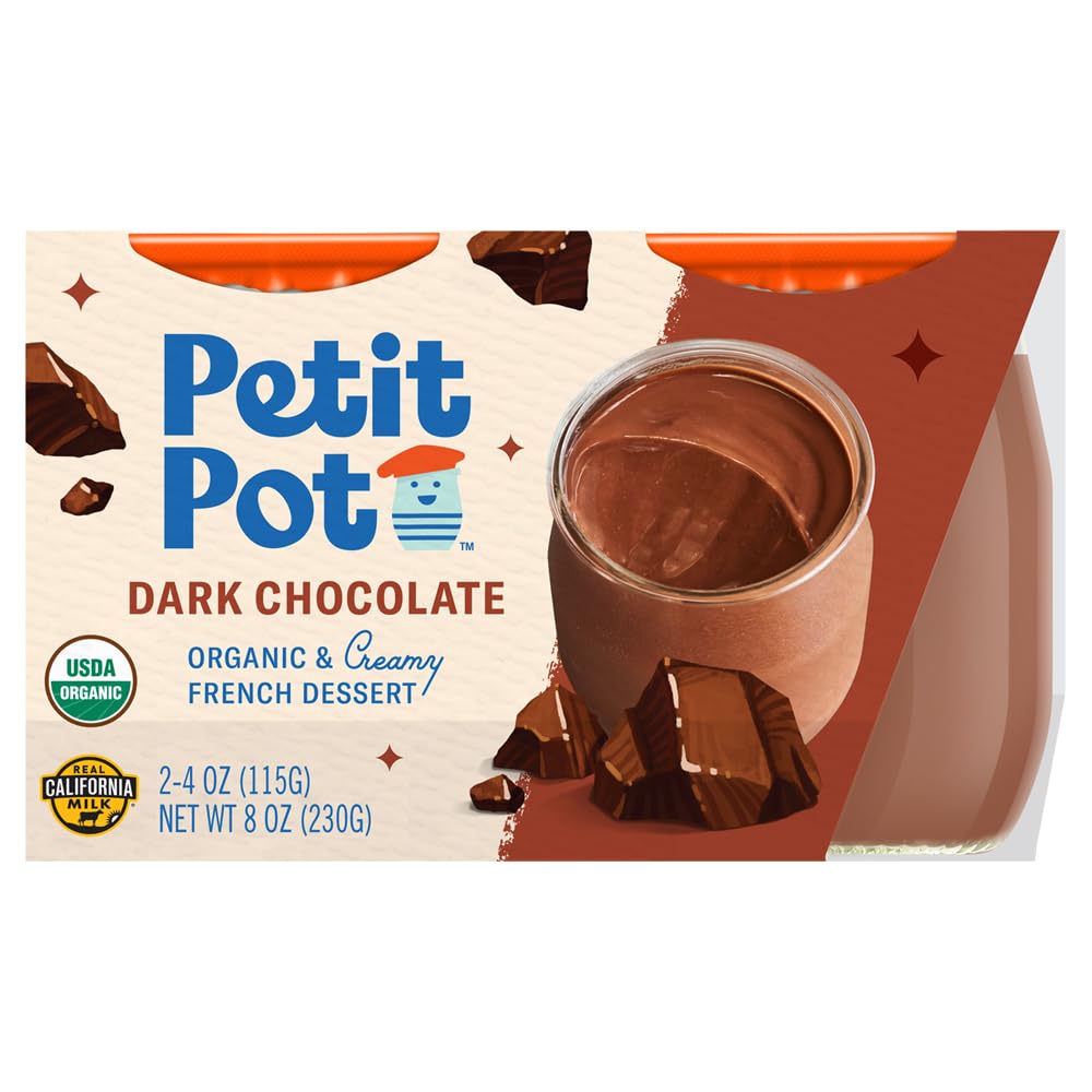 Petit Pot | Organic French Pudding | Dark Chocolate | Gluten-Free | Kosher | Ready-to-Eat | No Artificial Ingredients | No Prese