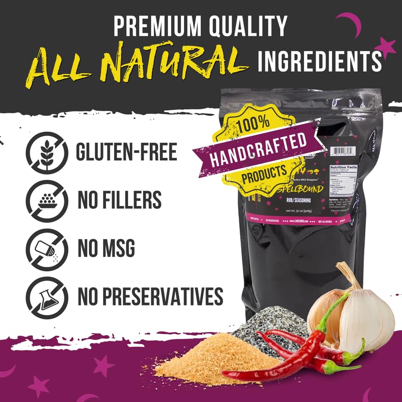 Lane's Spellbound Pork Rub Seasoning - Premium Sweet and Smoky Pork Butt Rub, Rib Rub & Chicken Rub | Deep, Rich, Smoky Flavor |
