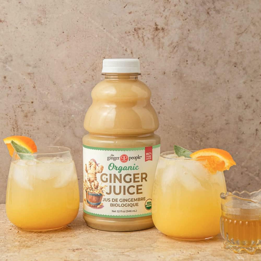 The Ginger People Organic Ginger Juice - 32 Fl Oz Bottle, Amber Color, Premium Quality