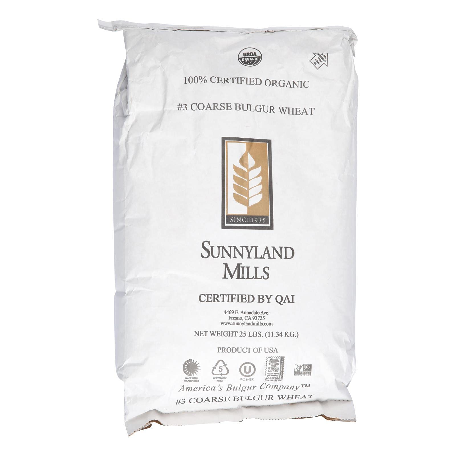 Bulk Grains Organic Coarse Ground Bulgur, 1 lb (16 Ounces), Case of 25