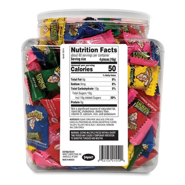 Warheads - Extreme Sour Hard Candy - Sour Apple, Black Cherry, Blue Raspberry, Lemon & Watermelon Flavors - 34 Oz. Tub With 240