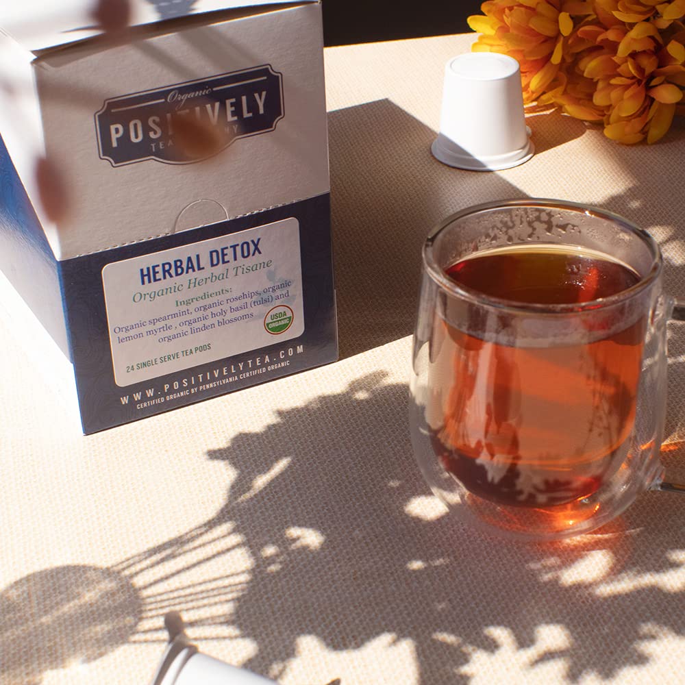 Organic Positively Tea Company, Herbal Detox Tea, K-Cup Compatible, 24 Pods