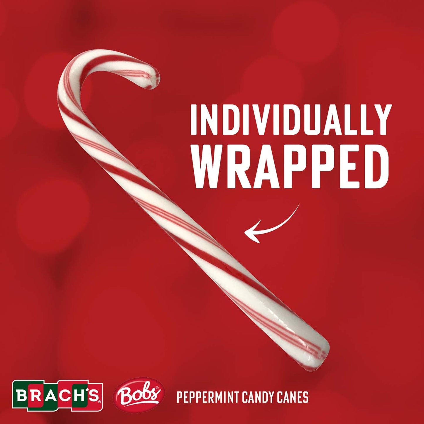 Brachs Peppermint Candy Canes - Individually Wrapped Bulk Christmas Candy Canes - Holiday Classic Candy - Stocking Stuffer Candy - Bulk Candy Box (36 Count)