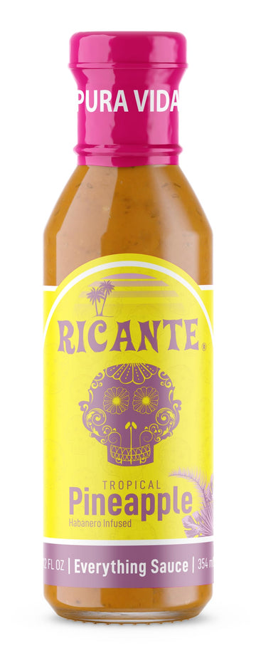 Ricante Tropical Pineapple Habanero Infused Everything Sauce, Keto and Gluten Friendly, Whole 30 Approved, 12-Ounce Bottle