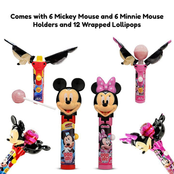 Pop Ups! Minnie & Mickey Mouse Lollipop Holder | Collectable Mickey Mouse Toy Lollipop Case | Disney Party Favors For Halloween,