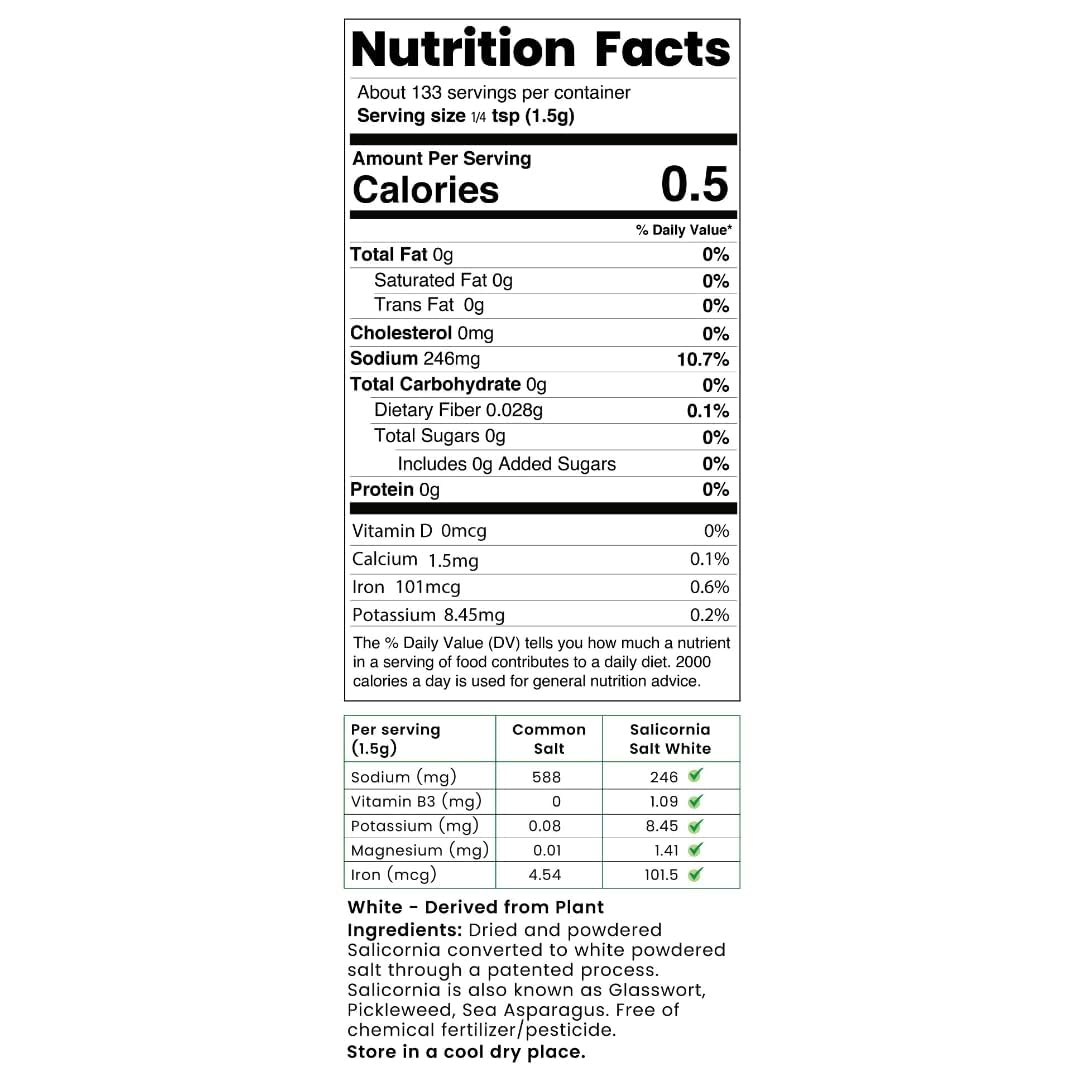 SaltWise Low Sodium Salt Substitute, Plant-Based Mineral Salt, Vegan, 7.05 oz (Pack of 2)