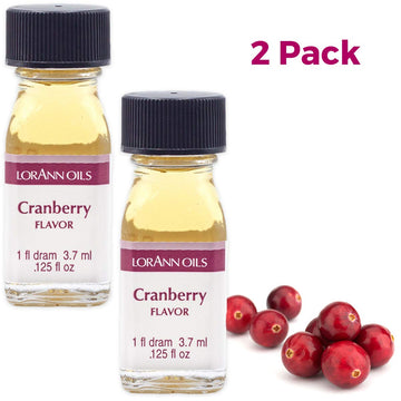 LorAnn Cranberry SS Flavor Flavor, 1 dram bottle (.0125 fl oz - 3.7ml - 1 teaspoon) - 2 Pack