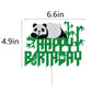 Panda Happy Birthday Cake Topper-Green Panda Bear Bamboo Birthday Cake Decoration,Jungle Animals Theme Party Decoration,Baby Sho