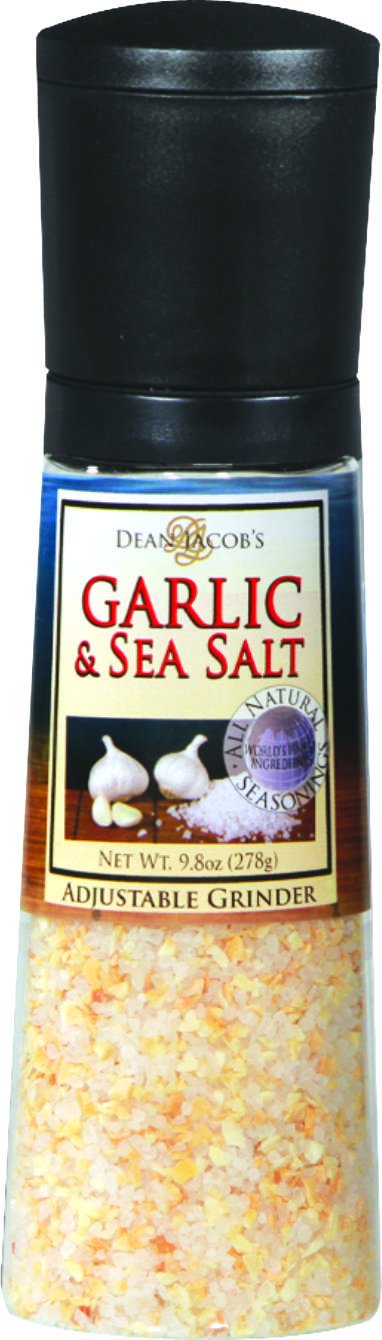 Dean Jacobs Garlic and Sea Salt Jumbo Grinder, Glass, 9.8 Ounce