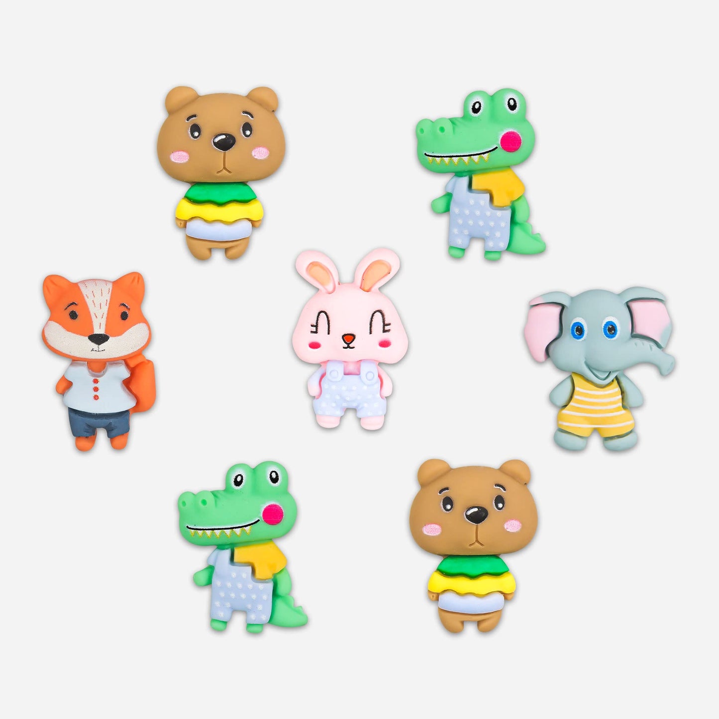 Gyufise 25Pcs Jungle Safari Animal Cupcake Toppers Rabbit Fox Elephant Bear Cupcake Pick Decorations For Jungle Theme Baby Showe