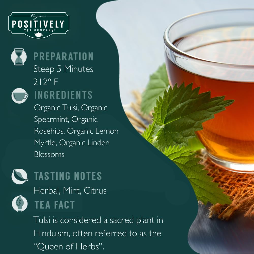 Organic Positively Tea Company, Herbal Detox Tea Bags, 20 Count