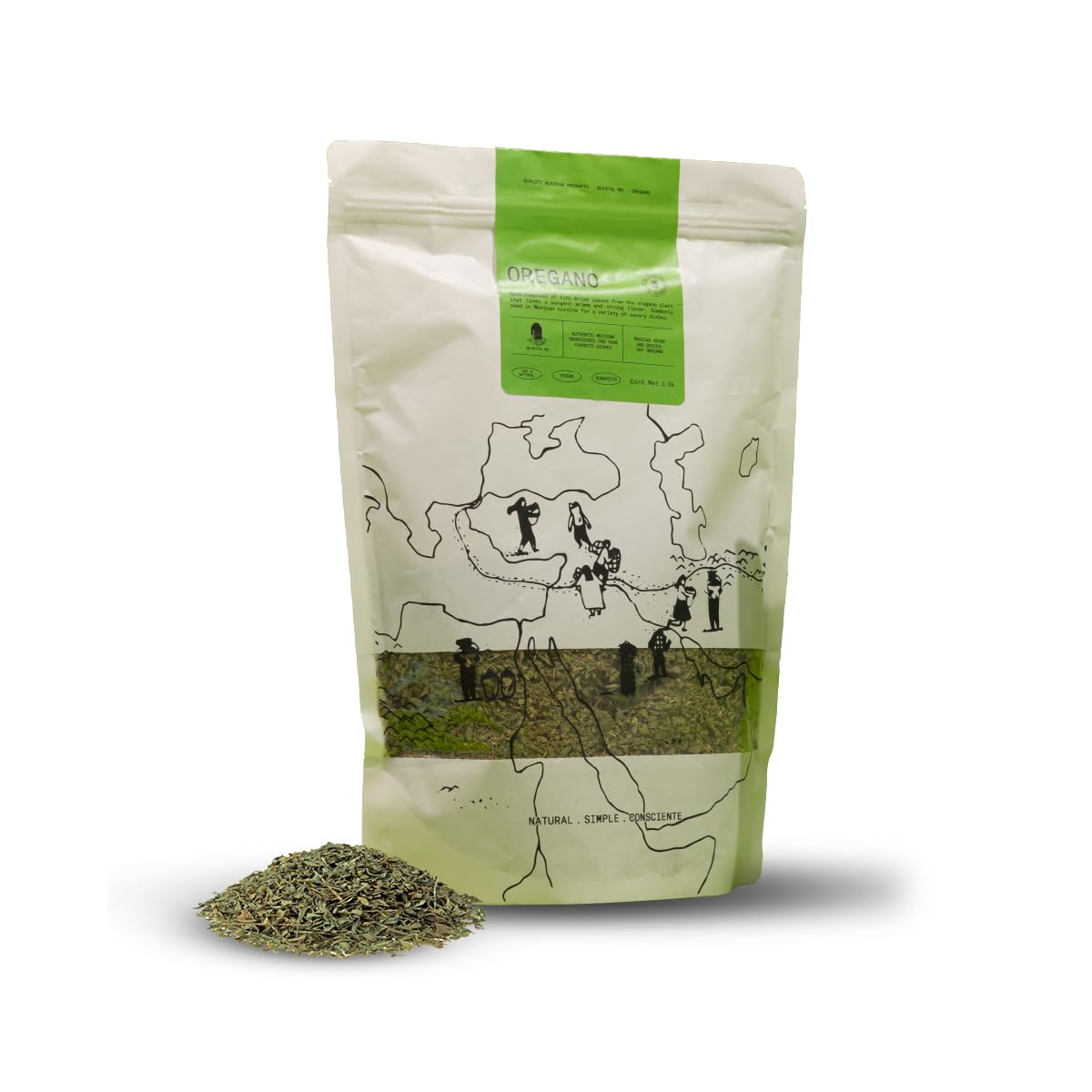 QUINTAL MX Dried Oregano Leaves - Fresh & Fragrant Mexican Seasoning - 16 Oz
