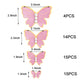 Aimtohome Butterfly Cupcake Toppers Set Of 48 3D Pink Butterfly Cake Topper With Pearls For Cake Decorations, Mixed Size