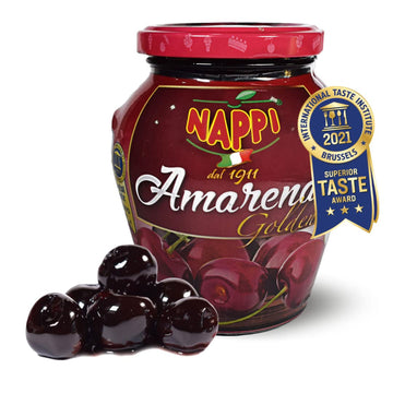 Nappi 1911 Amarena Cherries in Syrup, 16.23 oz (460g), Italian Cocktail Cherries, Award Winning Taste
