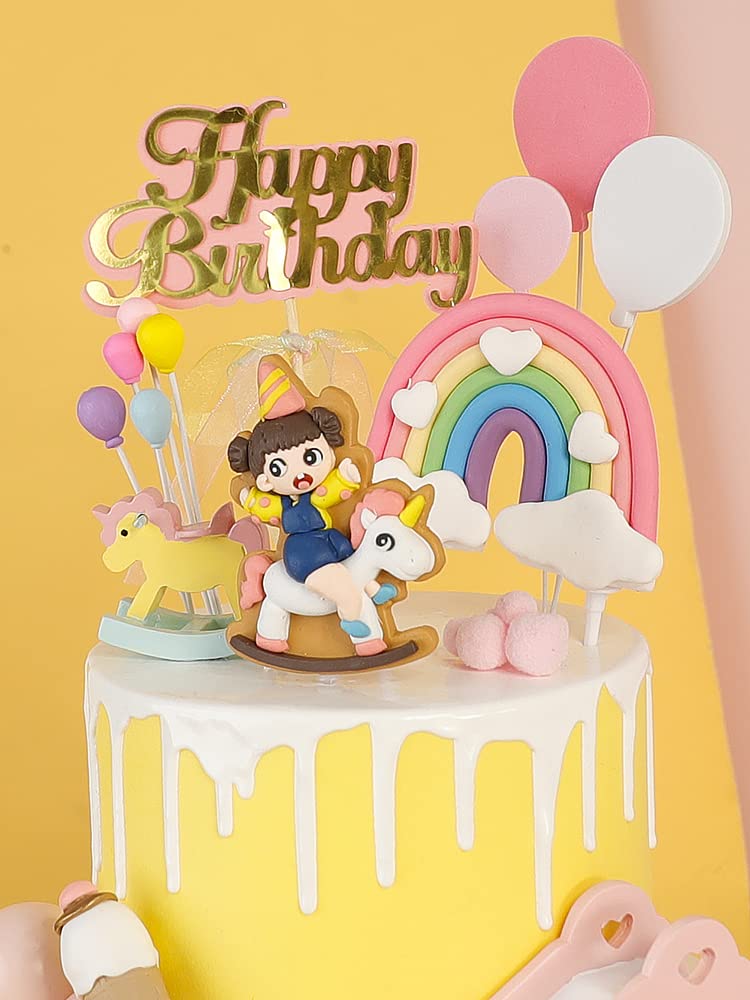Rainbow Cake Topper, Rainbow Heart Cake Topper, Soft Pottery Cake Cupcake Topper Birthday Cake Decorations