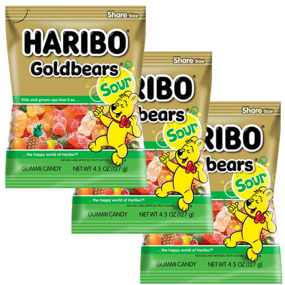 Sour Gold Bears, 4.5oz Gummy Bag (3 Pack)