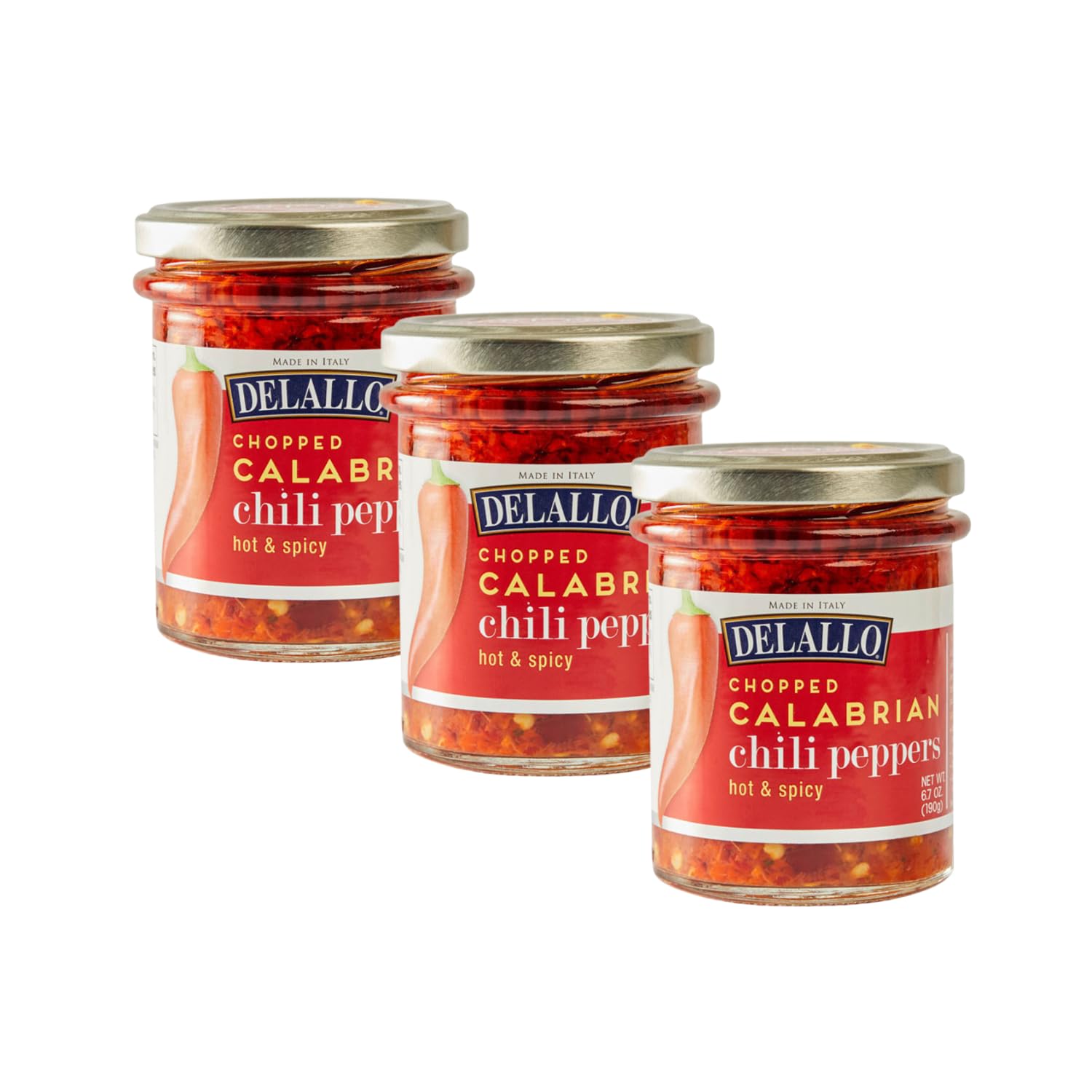 DeLallo Crushed Calabrian Chili Pepper Paste, Made in Italy, Spicy Hot Flavor, Packed in Extra Virgin Olive Oil, Non-GMO, Vegan,