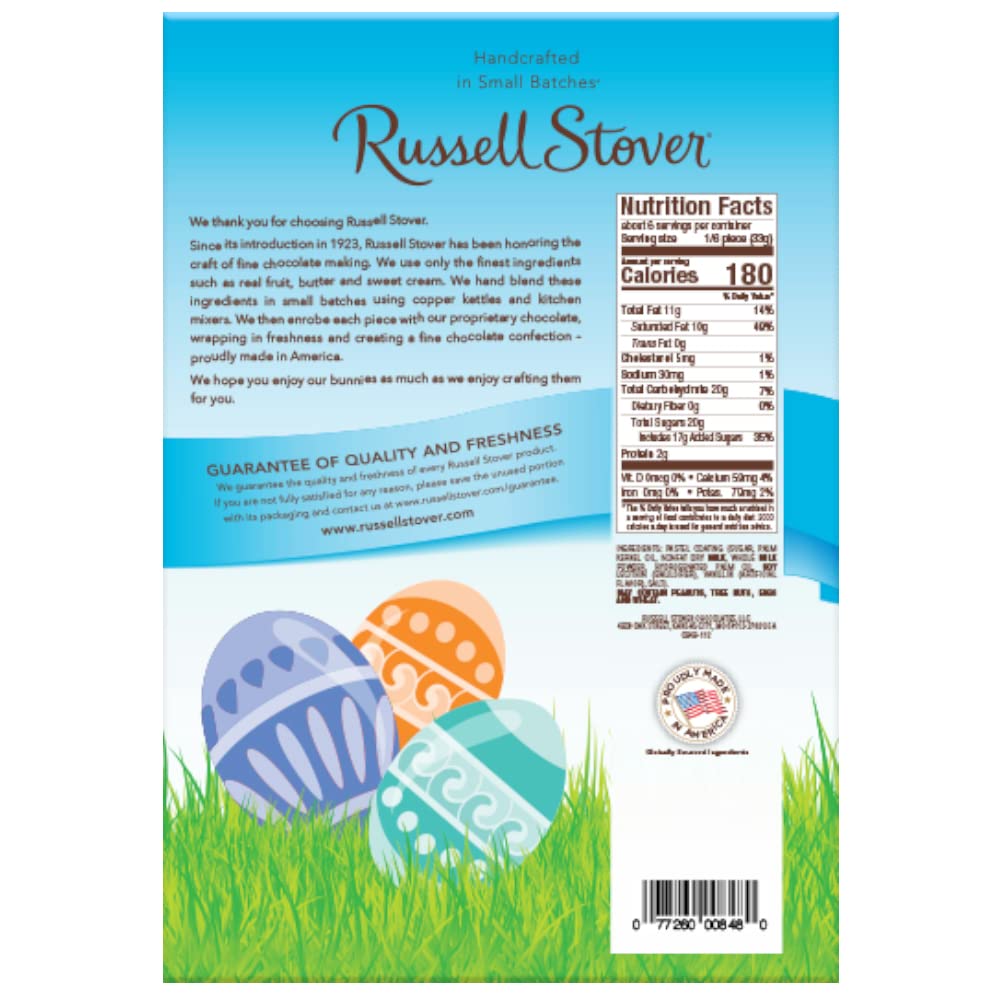 Russell Stover White Pastelle Flat Back Rabbit, 7 Oz.