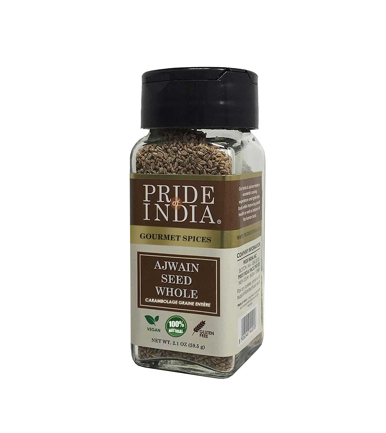 Pride Of India - Ajwain Seed Whole - Gourmet Carom Seeds - Flavoring Agent For Savory Dishes - Aromatic & Nutrient-Dense - Easy